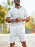 Men's 2 Piece Casual Athletic Gym Summer Short Sleeve Outfits