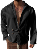 Men's Casual Lapel Button Up Long Sleeve Shirts