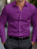 Men's Button Up Lapel Collar Long Sleeve Dress Shirts