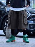 Retro Plus Size Cargo Drawstring Shorts for Male