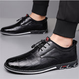 Men's Faux Leather Casual British Style Lace Up Flats Shoes