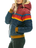 Female Casual Hooded Contrast Color Short Padded Jacket