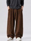 Men's Autumn Simple Retro Corduroy Loose Fit Straight Leg Trousers