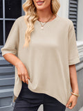 Women's Loose Solid Color Round Neck Short Sleeve T-Shirt