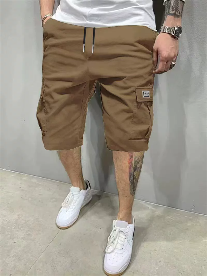 Men's Loose Fit Multi Pocket Summer Casual Cargo Shorts