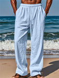 Comfy Men's Linen Solid Color Drawstring Pants