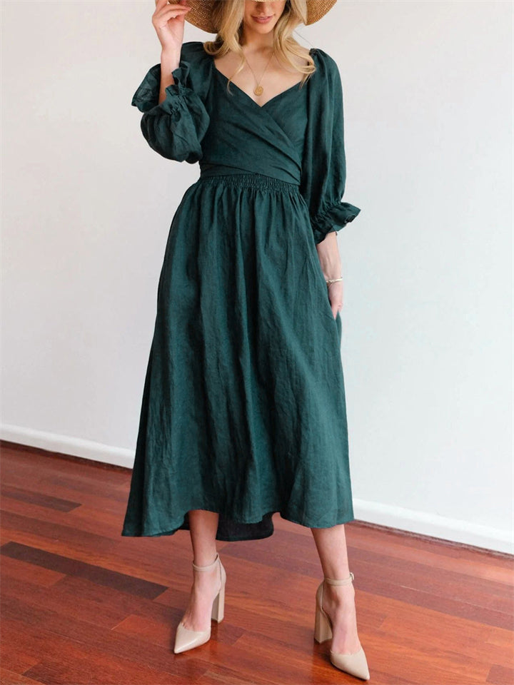 Elegant Puff Sleeve Reversible Dresses for Women