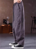Women's Summer Solid Color Casual Elastic Waist Straight Pants