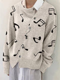 Women's Fashion Irregular Crew Neck Cashmere Knitted Sweaters