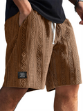 Men's Casual Comfy Summer Solid Color Jacquard Drawstring Shorts