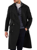 Men's Fashionable Lapel Collar Mid-length Woolen Coat