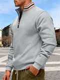 Men's Half-Zip Stand Collar Sweatshirts Warm Casual Outdoor Sports Top