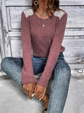 Autumn Crew Neck Long Sleeve Casual Shirt for Lady