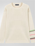 Men's Autumn Contrast Color Striped Round Neck Long Sleeve Sweaters