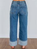 Leisure Plain Straight Leg Jeans for Women