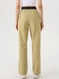 Women's Contrast Waistband Quick Dry Casual Loose Fit Pants