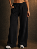 Women Comfy Drawstring Baggy Wide Leg Sweatpants with Pockets