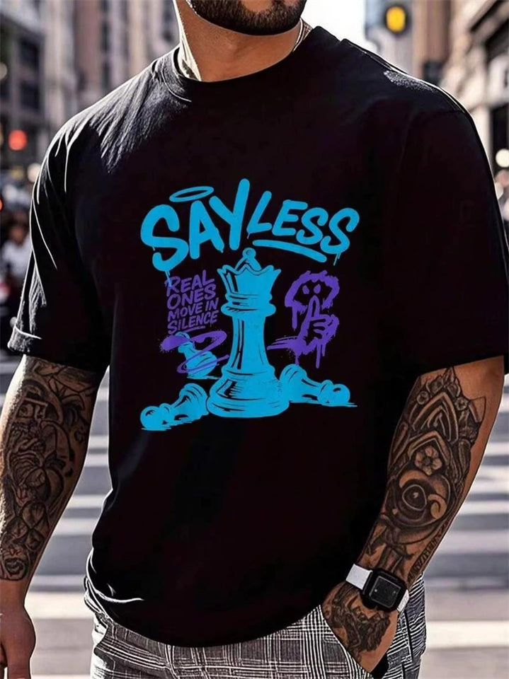 Men's Hiphop Style Streetwaer Round Neck Chess Printed Tshirts