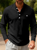 Men's Simple Autumn Henley Long Sleeve T-Shirt Casual Innerwear