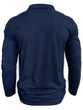 Male's Casual Autumn Contrast Color Long-sleeved Polo Shirts