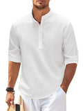 Men's Fashion Comfortable Half Sleeve Vacation Henley Shirts