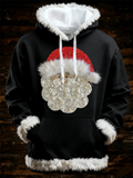 Men's Contrast Trim Printed Christmas Hooded Sweatshirts