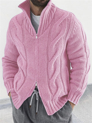 Men's Retro Knitted V Neck Long Sleeve Warm Sweater