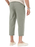 Men's Causal Folded Hem Stretch Cropped Pants