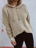 Women's Solid Color Long Sleeve Hooded Sweater