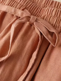 Leisure Linen High-Rise Oversized Pants for Women