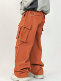 Men's Casual Streetwear Mid-Waist Loose Fit Multi-Pocket Cargo Trousers