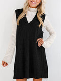 Women's Casual Solid Color Sleeveless Sweater Dress