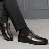 Men's Middle-Aged Casual Cozy Patent Leather Dress Shoes
