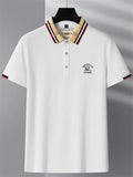 Men's Contrast Color Casual Short Sleeve Lapel Polo Shirts