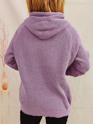 Women's Solid Color Long Sleeve Hooded Sweater