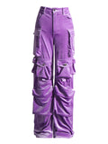 Retro Women's Velvet Straight Pockets Cargo Pants