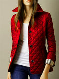 Women's Trendy Solid Color Lapel Single Breasted Quilted Coat