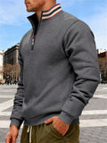 Men's Half-Zip Stand Collar Sweatshirts Warm Casual Outdoor Sports Top