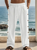 Men's Comfy Linen Casual Loose Fit Drawstring Beach Trousers