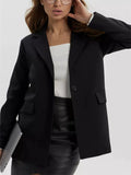 Women's Autumn Solid Color Single Breasted Suit Collar Jacket
