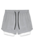 Men's Stretchy Quick Dry Double-Layer Basketball Shorts