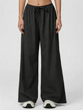 Women's Comfy Wide Leg Drawstring Palazzo Pants Loose Fit Trousers