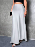 Women's Summer Elegant Casual Satin High-Waist Maxi Skirts