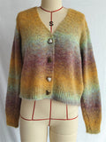 Women's Gradient Color Long Sleeve Cardigan Sweaters