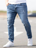 Men's High Street Trendy Ripped Denim Pencil Pants