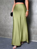 Women's Summer Elegant Casual Satin High-Waist Maxi Skirts