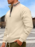 Men's Half-Zip Stand Collar Sweatshirts Warm Casual Outdoor Sports Top