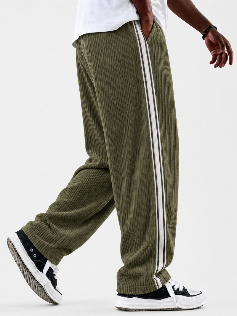 Men's Cool Side Striped Casual Corduroy Pants