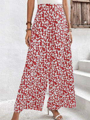Women's Comfort Waisted Floral Printed Long Pants