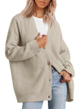 Female Versatile Trendy V-neck Solid Color Knitted Sweater